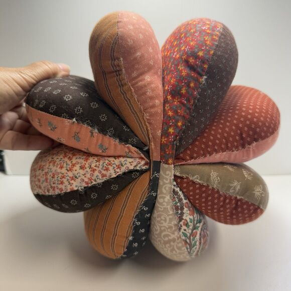 Vintage Handmade Quilted Patchwork Stuffed Pumpkin Decor - Picture 5 of 6